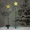 Solar Christmas Tree Light Outdoor Garden Stand Garden LED Ground Lamp String Saterproof IP65 Star Lantern Decorative Light 5