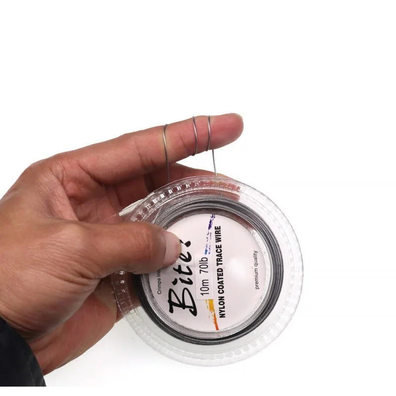LHFSH 2 Stück 10 m Angelschnur, Stahldraht-Vorfach X7, Nylonbeschichtet, 0,2–1 mm, 5–150 lb, Angelzubehör für Wolfsbarschangeln – Detail 6