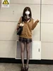 Pink Blue Black Cute Jk Sweater Knitted Cardigan Female Original Japanese Jacket Uniform School Supply Feeling Lazy Style 4