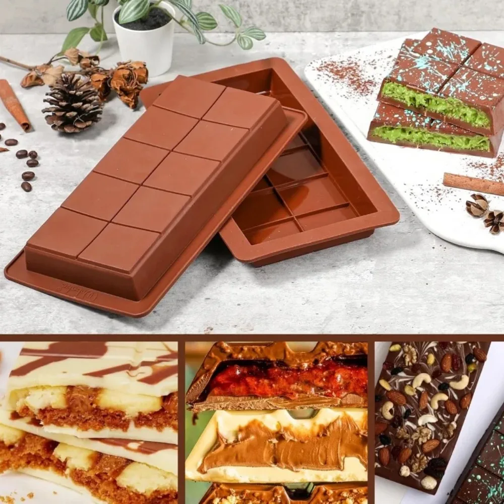 Durable Silicone Chocolate Bar Mold for Easy Release Wax Melts and Handmade Gifts
