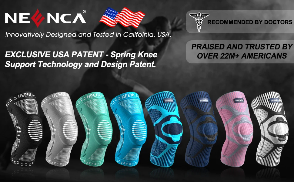 NEENCA knee brace compression sleeve worn on leg, designed for joint support and pain relief 01