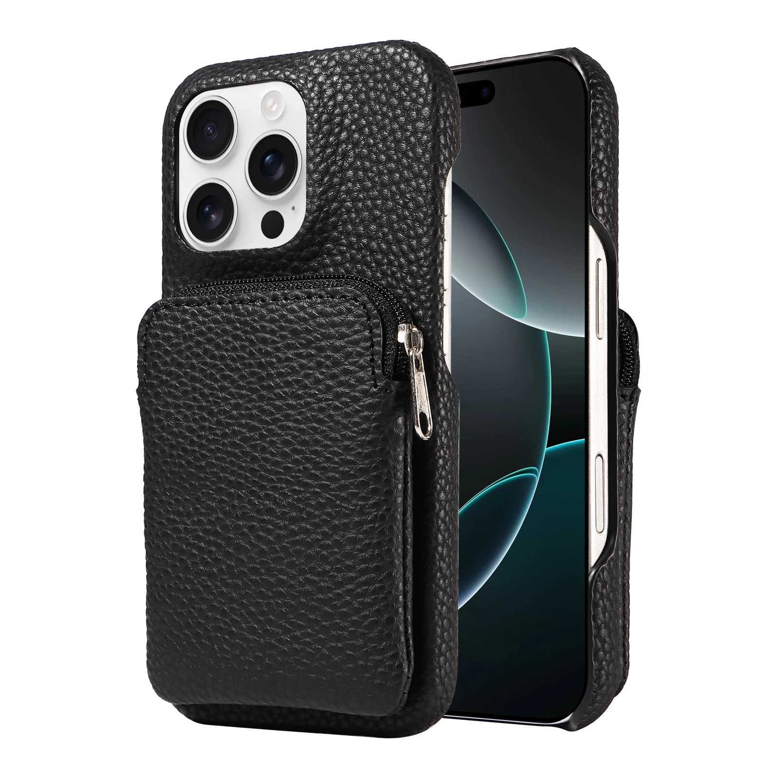 Elegant Faux Leather Phone Case with Card Holder - Shockproof & Drop-proof Protection