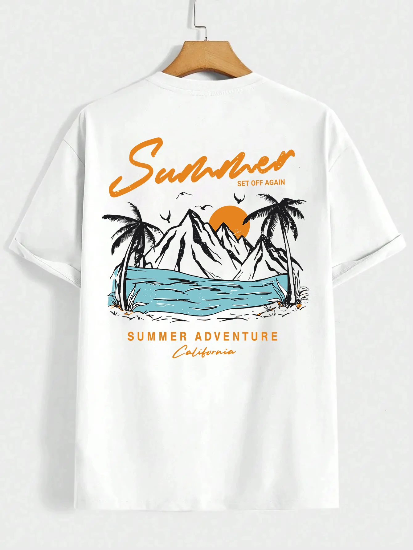 Summer Set Off Again Adventure California Mens T-Shirt Cotton Loose Clothing Fashion Sweat Clothes Oversized Unisex Summer Tops
