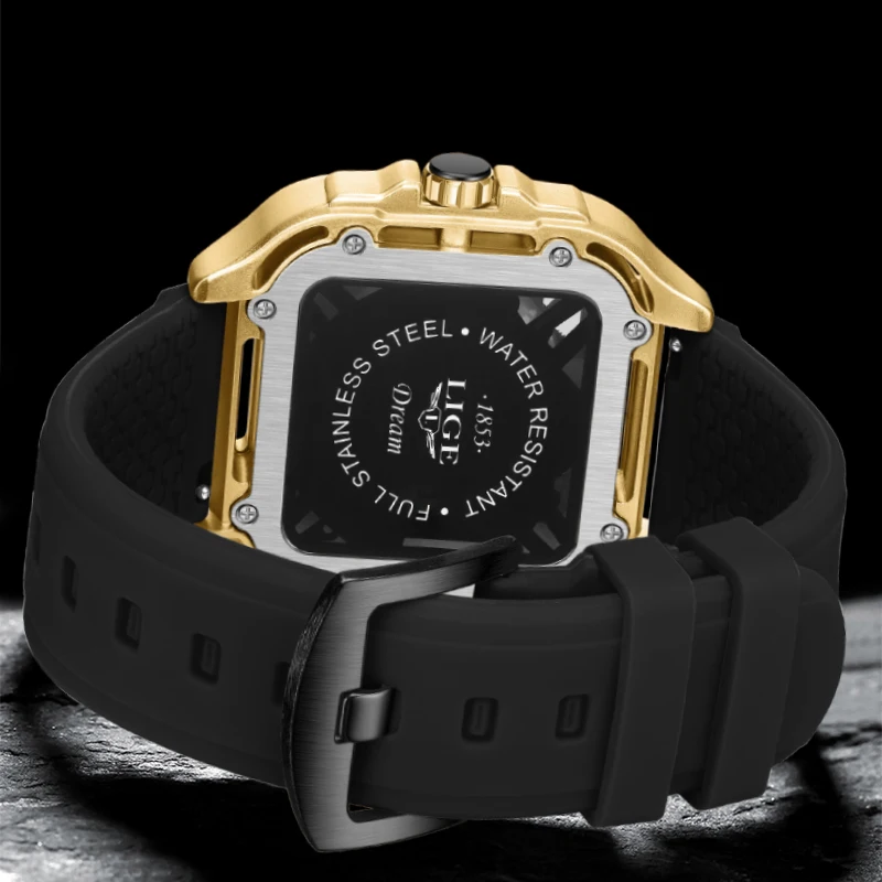LIGE Military Men's Watch Stainless Steel Band Date Mens Business Male Watches Waterproof Luxuries Men Wrist Watches for Men