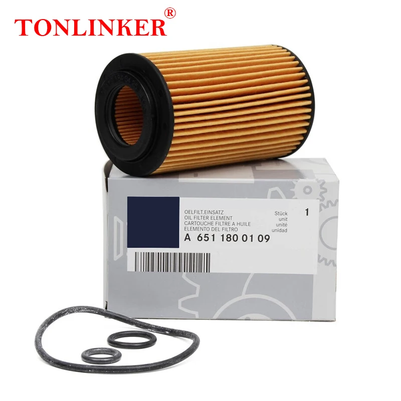 TONLINKER Oil Filter A6511800109 For Mercedes Benz C CLASS W205 S205 C250d C250 C300 BlueTEC 4MATIC Diesel Model Car Accessories