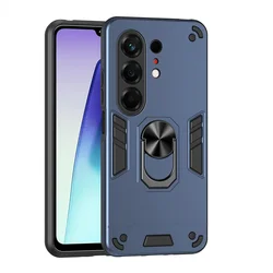 Rugged Military Grade Shockproof Case with Ring Stand Holder for Tecno Camon 50 Ultra (Blue)