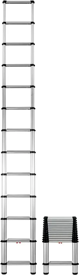 

Телескопическая лестница Telesteps 1600EP, запатентованная, одно касание, OSHA, 12,5 футов, расширенная высота, до 16 футов
