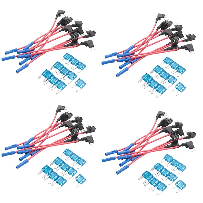 

40 Pack - 12V Car Add-A-Circuit Fuse TAP Adapter Mini ATM APM Blade Fuse Holder