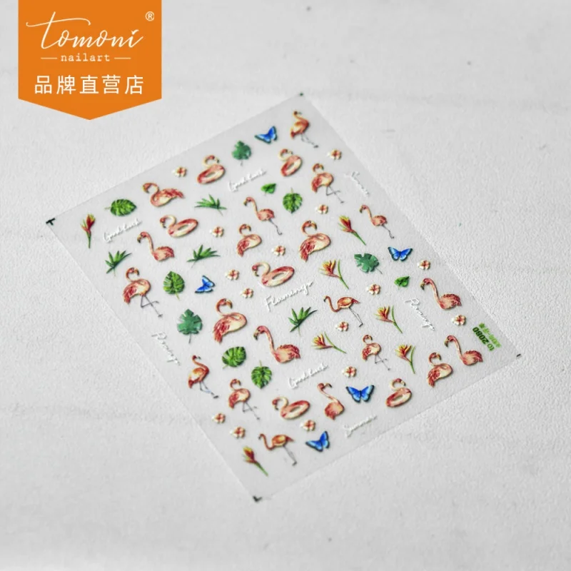 

[Meow.Sensei] Relief Nail Stickers Popular Adhesive Japanese Nail Stickers Cute Red Crane Nail Ornament