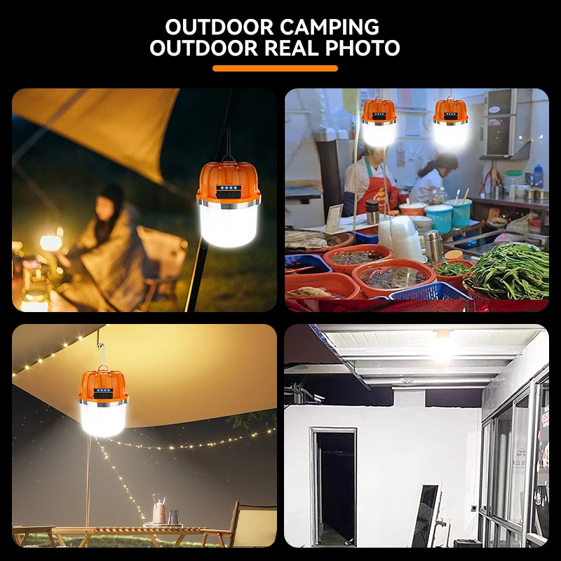 USB Rechargeable LED Camping Lights Built-in Battery Outdoor Camping BBQ Tents Hanging Lantern Emergency Power Bank camping light camping lamp camping lantern emergency lights
