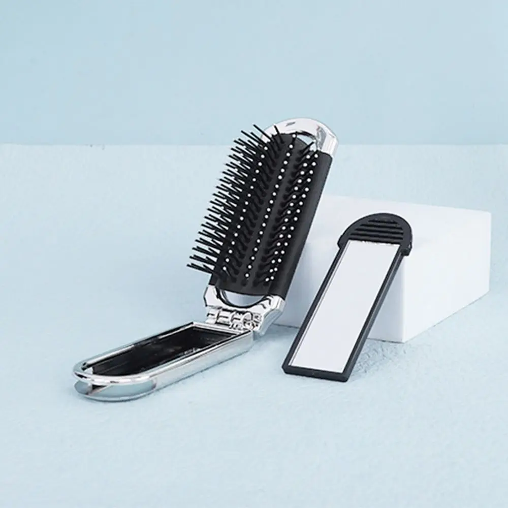 

Round Pocket Mirror with Comb Dual Use Mini Makeup Mirror Air Cushion Comb Scalp Massage Massage Hair Brush