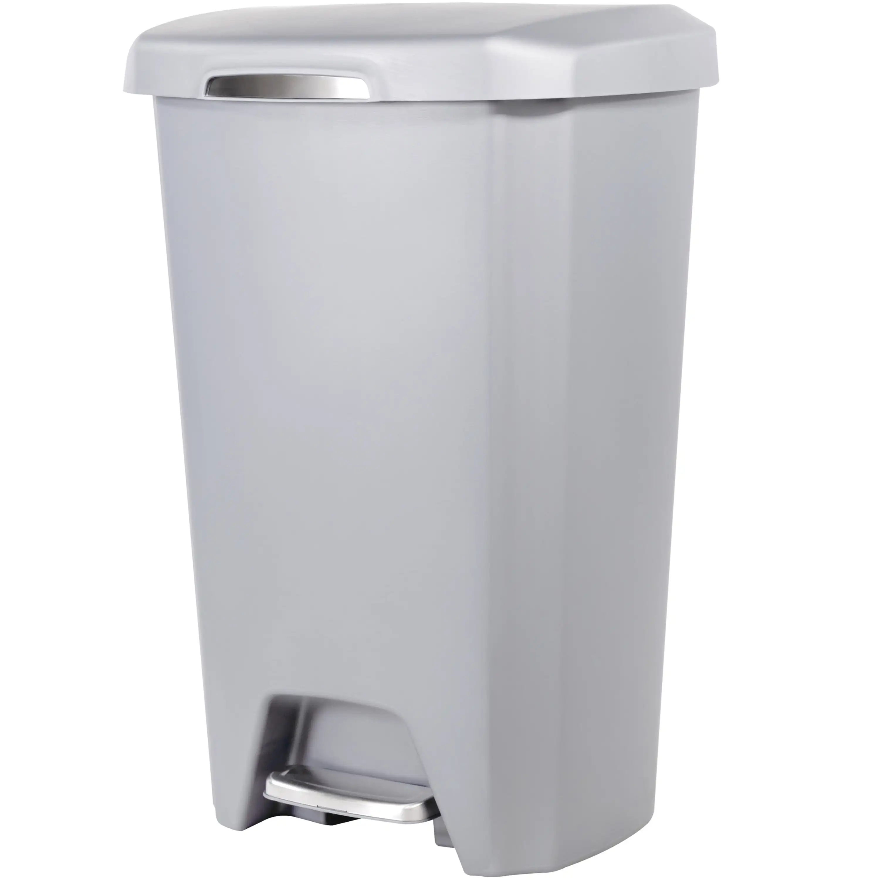 

Hefty 12.1 Gallon Trash Can, Plastic Soft Close Step On Kitchen Trash Can, Gray