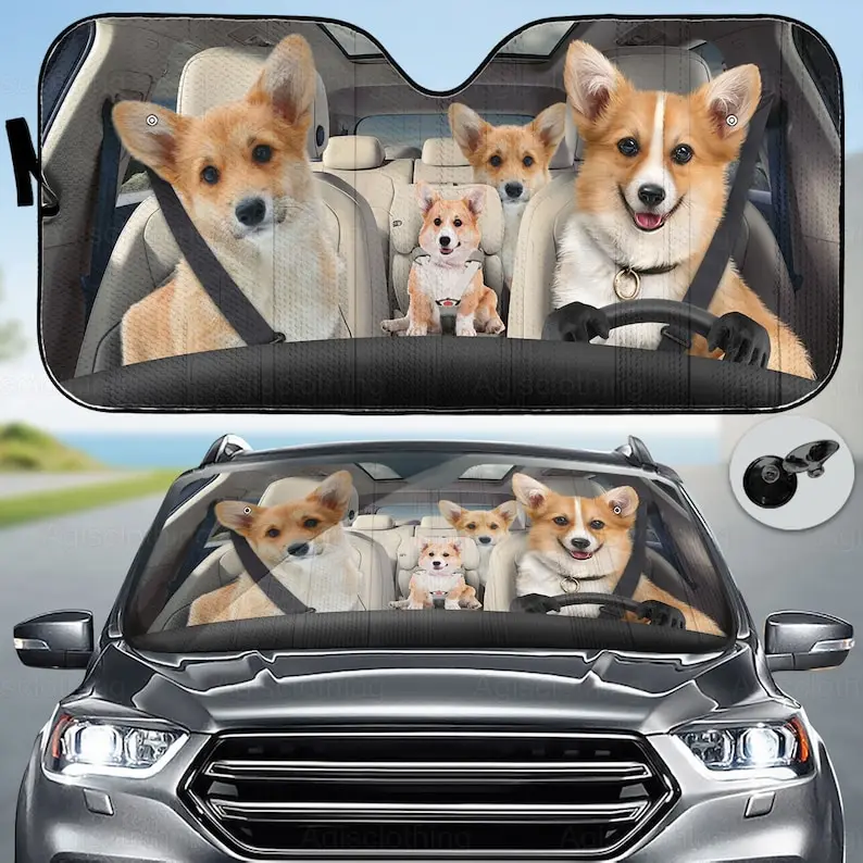 

Автомобильный солнцезащитный козырек Corgi, солнцезащитный козырек для лобового стекла Corgi, украшение для автомобиля Corgi, автомобильный солнцезащитный козырек, автомобильные оттенки