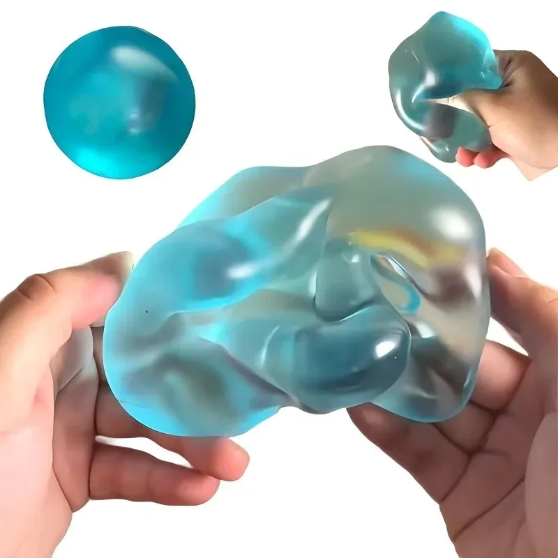 Blue Maltose Squishy Toys Anti Stress Sensory Fidgets Toy Soft Simulated Transparent Blue Maltose Slow-rebound Decompression Toy