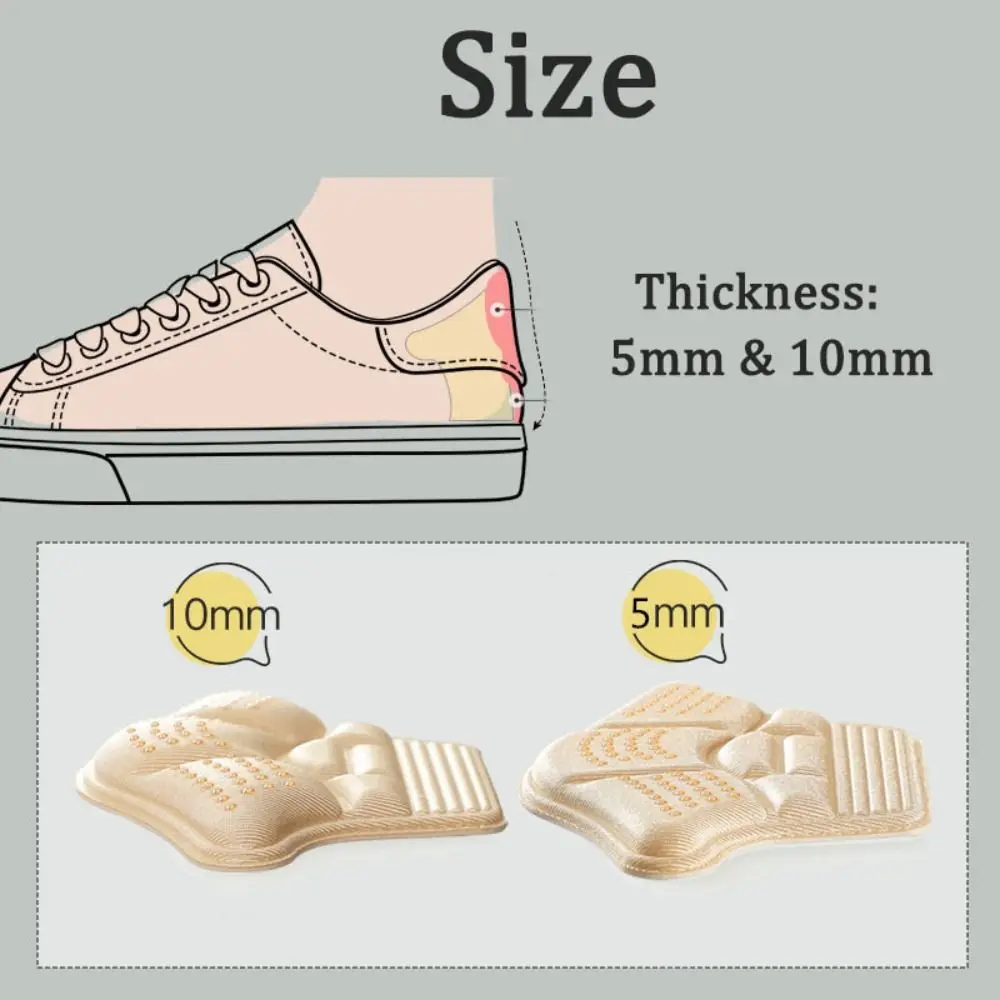 5 쌍 5/10mm 힐 스티커 내마모성 발뒤꿈치 보호대 여성 신발 깔창 크기 조정 스폰지 신발 삽입물 신발 액세서리