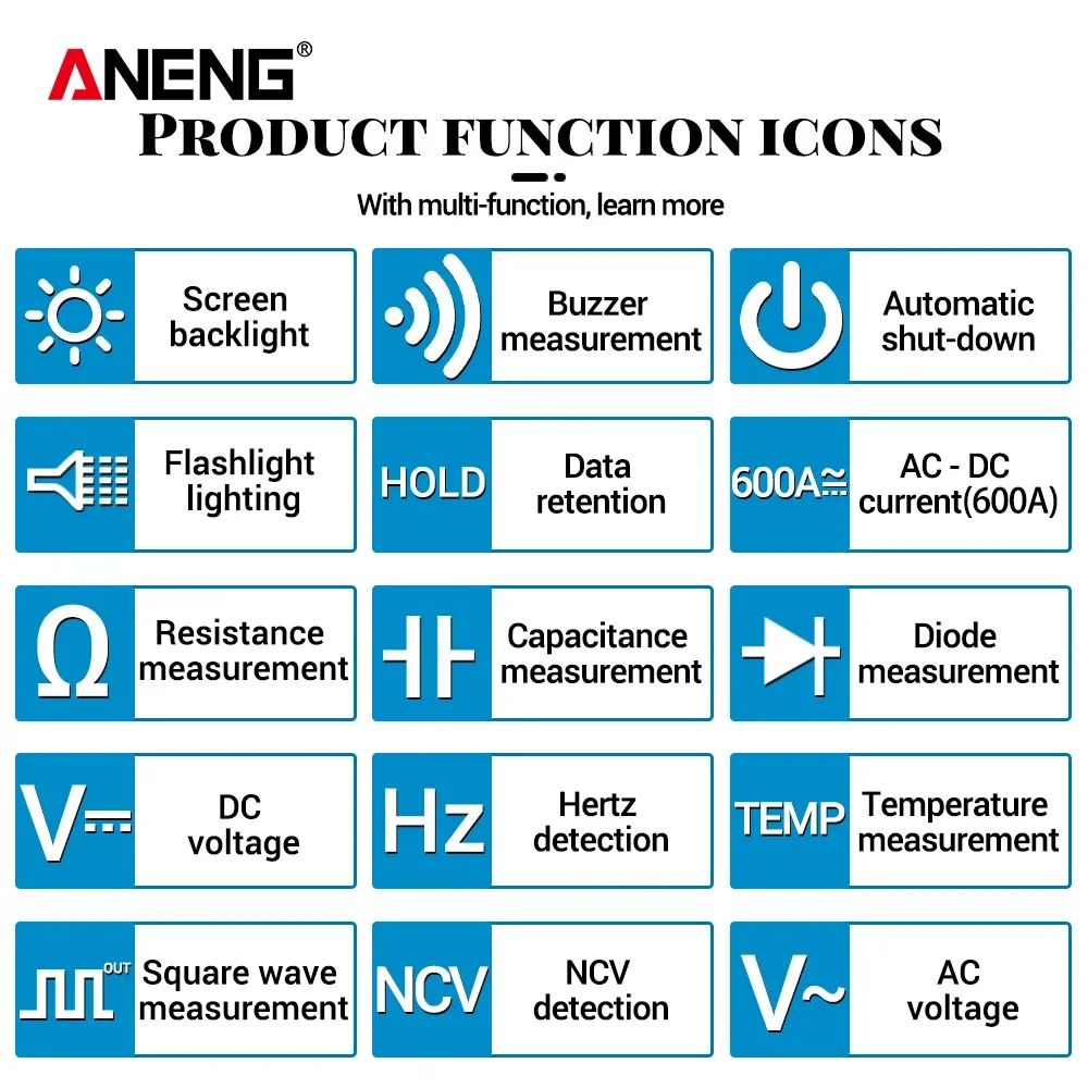 ANENG-ST209 6000 īƮ True RMS   Ƽ Ŭ DC/AC  Ŭ ׽  а ڵ , ڵ  Ŭ ׽