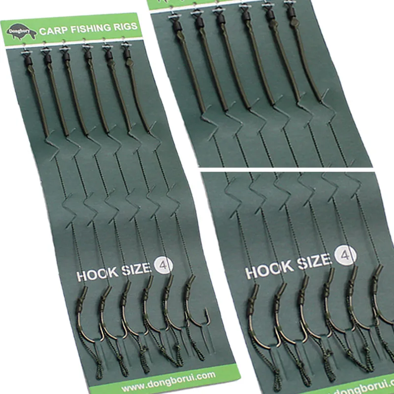 6pcsCarpFishingLineSoftHooklinkBraidedHooklinkHairChodRig
