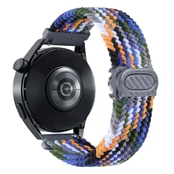 Nylon Braided Watch Strap - 20mm/22mm Adjustable Bracelet - Galaxy 4 - 4 Classic (Denim Blue)