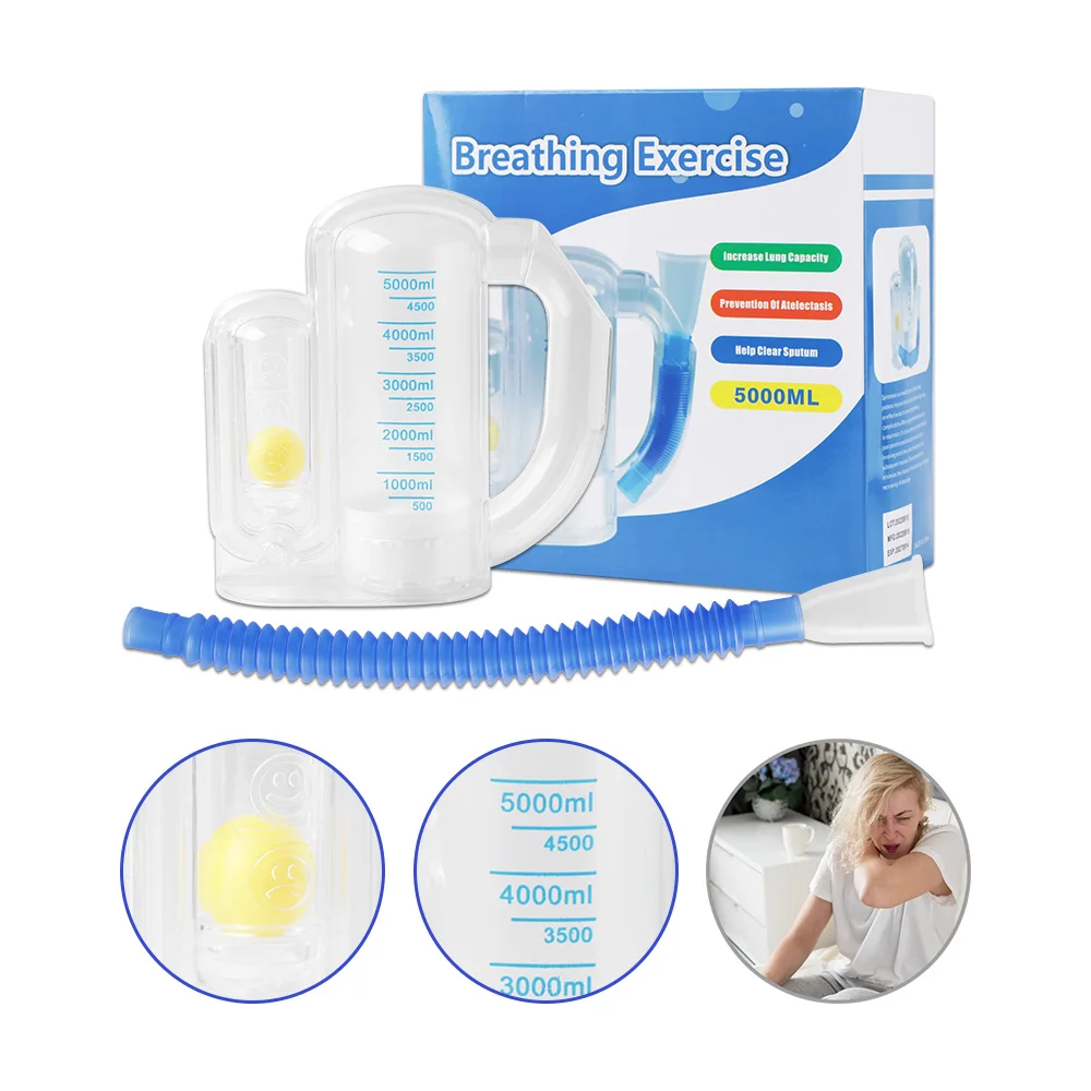 Ball Deep Breathing Exerciser Capacity Training Device Incentive Spirometer Spirometry Breath Exercises and Measurements 3/1pcs