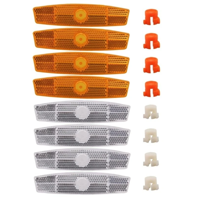 8Pcs 방수 자전거 산악 및 도로 자전거용 안전 경고 반사경
