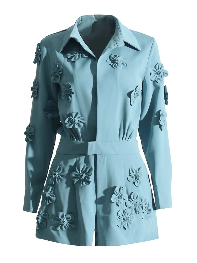 TWOTWINSTYLE Elegant Spliced Appliques Jumpsuits For Women