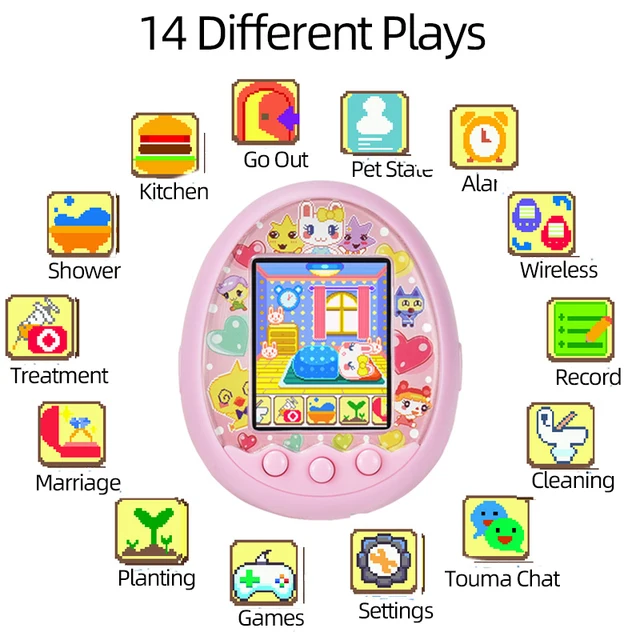 New Tamapet Electronic Pets Toys Nostalgic Pet In One Virtual Cyber Pet Interactive Toy Digital HD Color Screen E-pet Gift 6