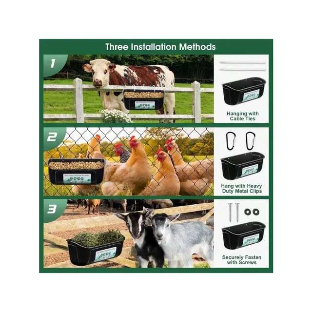 【New style】2 Pack Chicken Duck Feeder, Poultry Feeders And Waterers, Hanging Goat Feeder, Livestock Feeding Container, Feed Tro