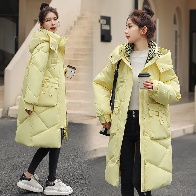 Mid Length Version Women Long Hooded Down Jacket Women Winter Coat for Women Warm Thickening High-grade Feather Coats Jackets