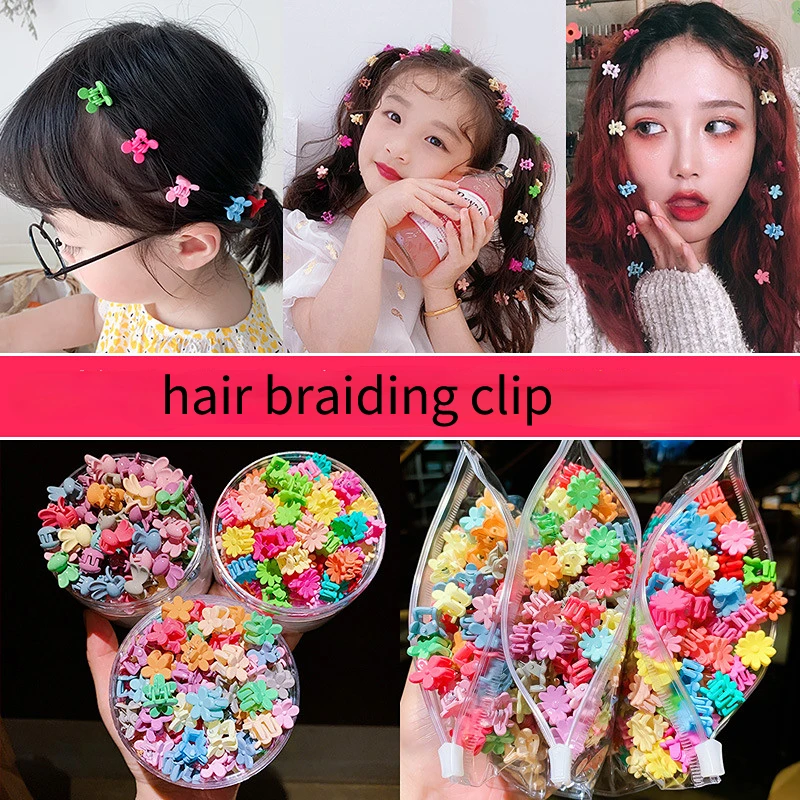 

10pcs/set Women Girls Cute Mini Hair Claw Clips Candy Color Plastic Hairpins Hair Braids Maker Beads Hair Accessories Headwear