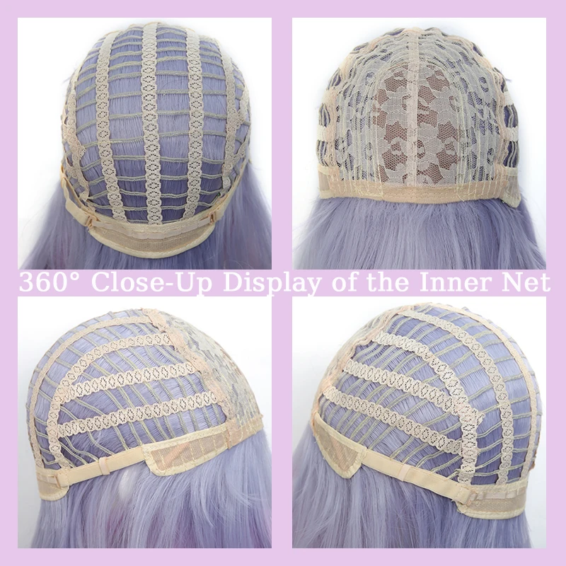 20inch Purple Wig Women Wigs Hair Extensions Purple Gradient Layered Wolf Cut Wig with Hair Bangs for Women Christmas Party Use