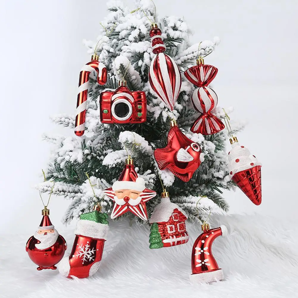 1 Paio Di Ciondolo Albero Di Natale Festivo Decorativo Albero Di Natale Calzini Di Canna Stampelle Ciondolo Appeso Navidad 2024