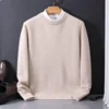 2024 Cashmere Sweater O-neck Pullovers Men's Loose Oversized M-3XL Knitted Bottom Shirt Autumn Winter New Korean Casual Men Top 2