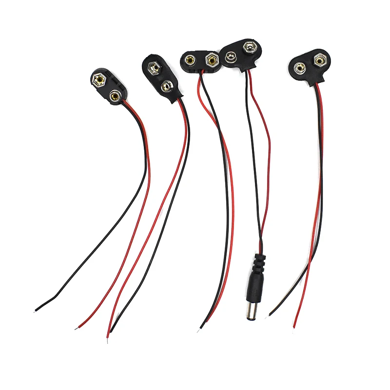 Ttype Itype 9V Battery Holder Snap Connector Clip with 6.5/10/15cm