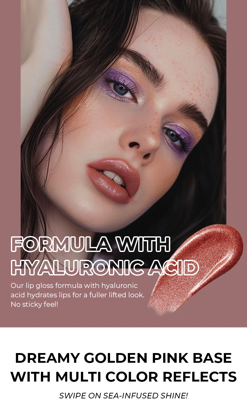 Description Picture 4 of itemBeauty Glazed Gleaming Lip Gross Mirror Pearl Glitter Lip Tint Moisturizing Lip Plumping Sexy Shimmer Diamond Liquid Lipstick