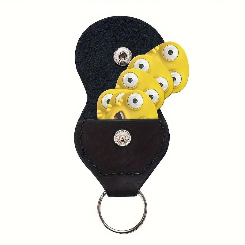 Original Sound Guitar Picks Double-Sided Printed Ukulele Guitar Finger Shrapnel Keychain Holster 6 Pcs Gift For Music Lovers