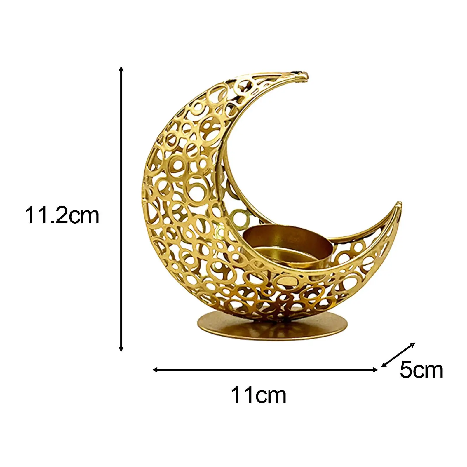 Moon Shaped Candle Holder Candelabrum Metal Candlestick Tea Light Holder Eid