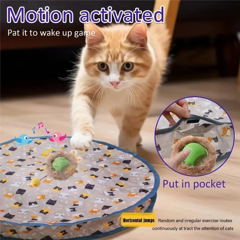 Interactive Cat Toy with 3 Modes New Cat Interactive Ball Toy  Auto on/Off Motion Activated Fun Hide & Seek Game for Cats Dogs