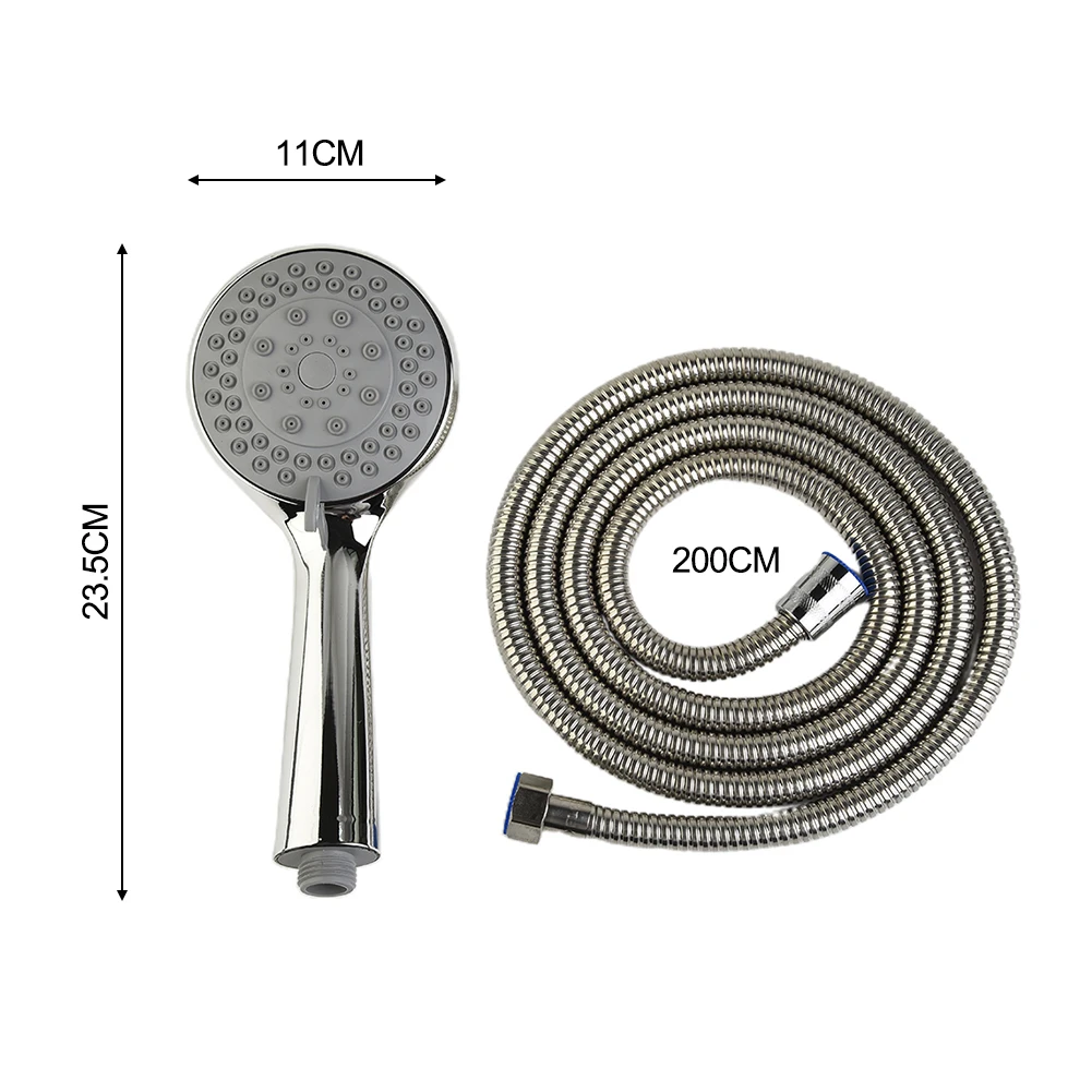 Bath High Pressure Shower Head 5 Mode Large Handset Heads Water Saving With Hose Rainfall Bathroom Accessories Set shower head handheld shower head