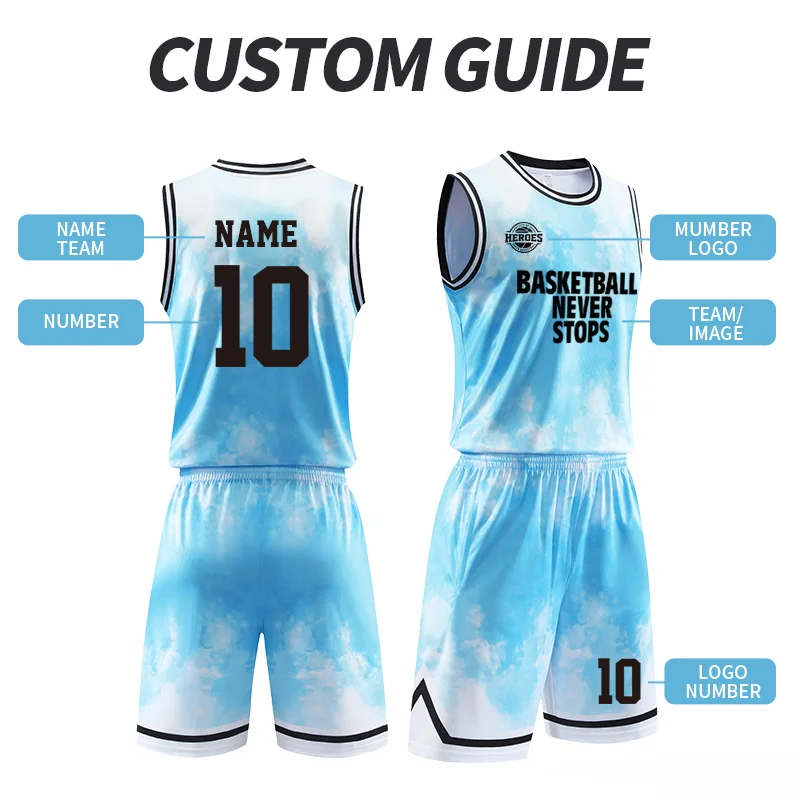 Personalized Customizable Mens Basketball Jersey 100% Polyester Mesh Basketball Uniform Breathable Uniforms LQ223