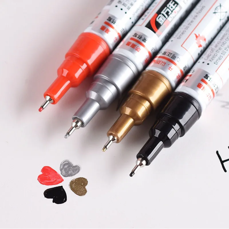 8 Colors Permanent Metallic Marker Pens 0.7mm Fine Silver/Gold/White Paint Pens Graffiti Art