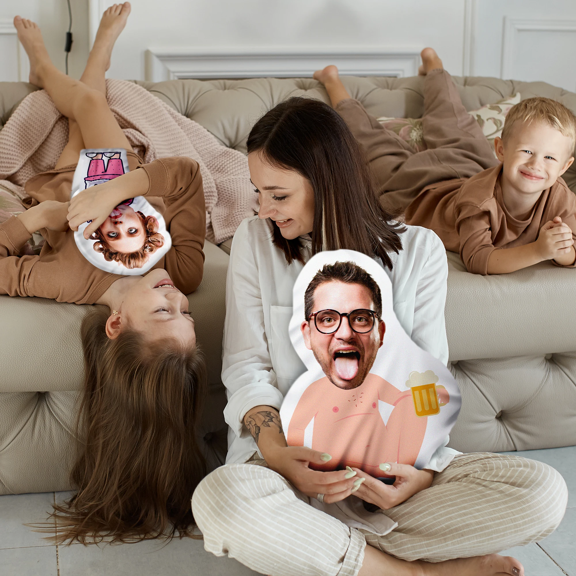 Custom Photo Cushion Humanoid Personalized Filling photo Cushion DIY Pillow for Putting Picture of Parent and Couple Christmas 4