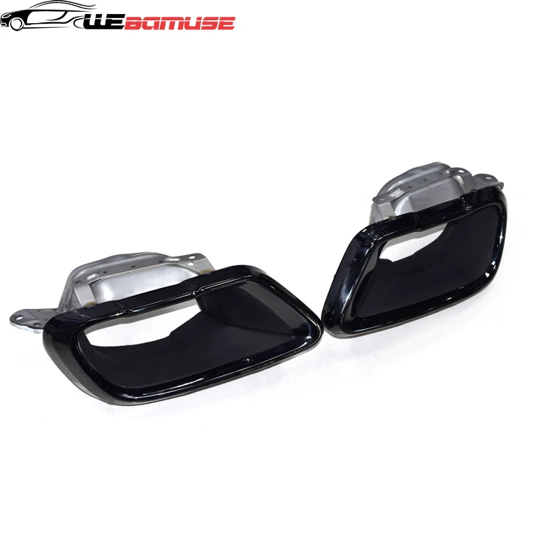 For BMW G05 X5 G06 X6 G07 X7 Sport Models Exhaust Pipe Upgrade Black Square Port Tailpipe Stainless Steel Silencer to