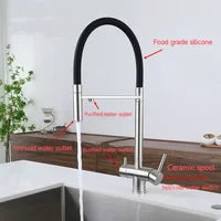 Gray Purified Kitchen Faucet Hot Cold Mixer Pull Out Rotation Crane Tap Spray Stream Mode Filter Water Deck Mount 3