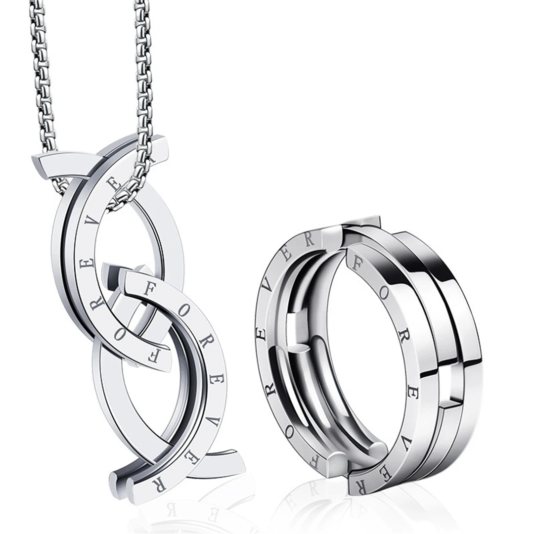 TitaniumSteelDeformationKissingFishRingforMenStainlessSteelEngravedForeverRingsNeverFadeMaleWeddingBand-AliExpress36