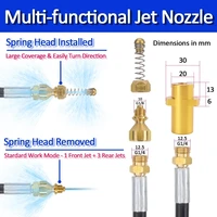 3600PSI 2-40M แรงดันสูงท่อล้างรถท่อระบายน้ําทําความสะอาดท่อชุด-Karcher K Series หัวฉีดและอะแดปเตอร์สําหรับทําความสะอาดที่ถูกบล็อกเย็บ 3