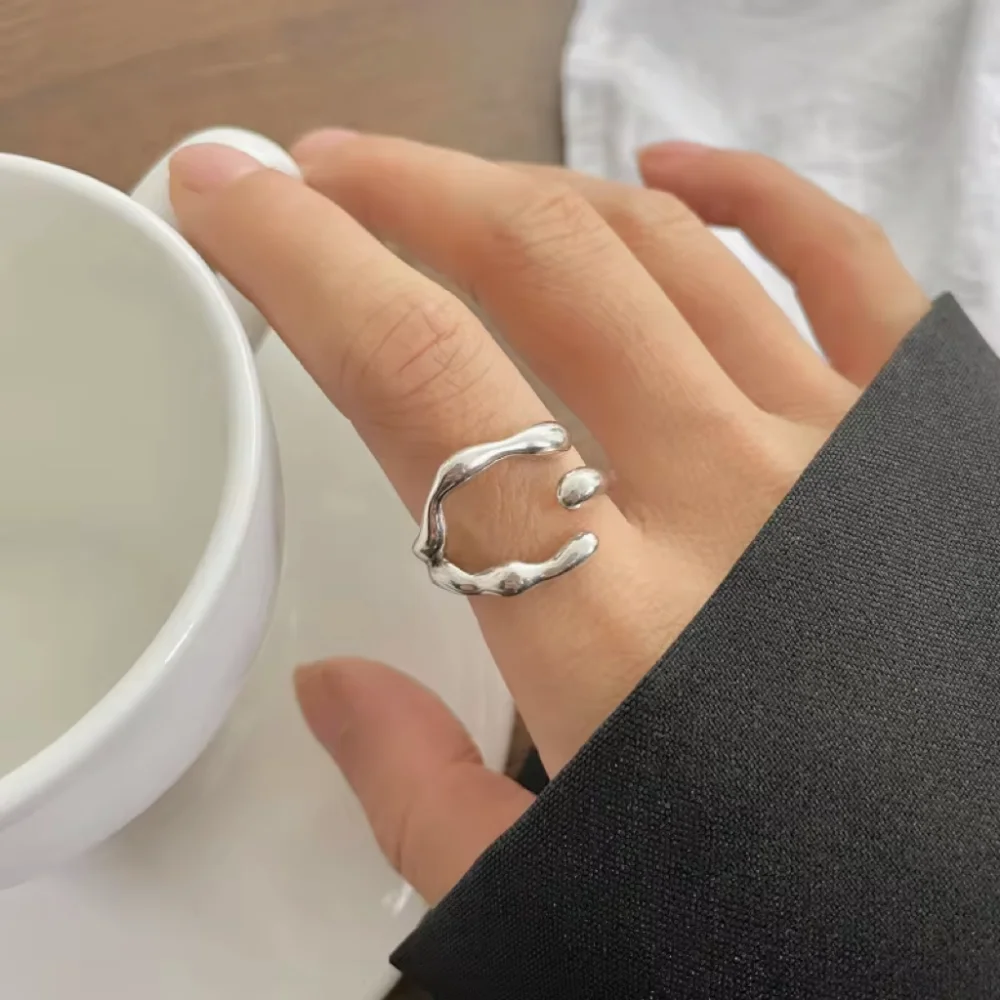 Anillos lisos de acero inoxidable para mujeres y hombres, joyería