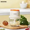 MODONG Household Meat Grinder Chopper Portable Glass Bowl 45W Multipurpose Chopper 1200mAh Battery Rechargeable Meat Grinder 1