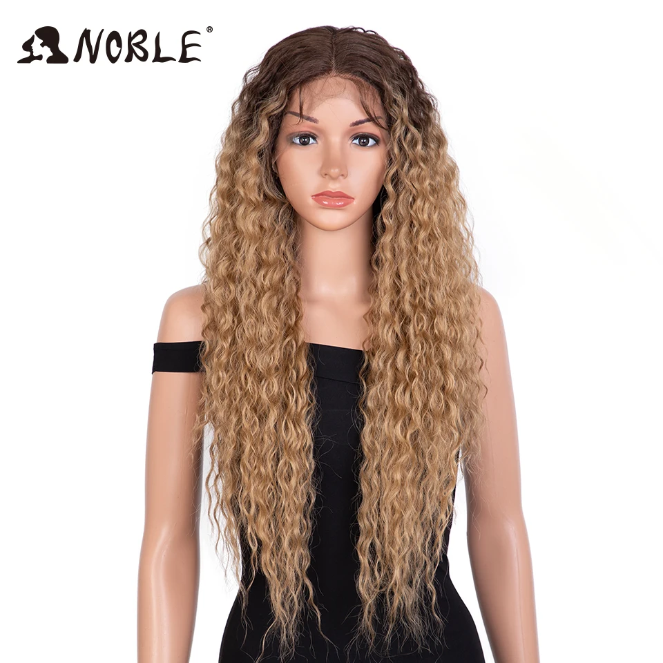 Noble Synthetic Lace Front Wig 30 Inch Long Curly Hair Wigs Kinky Curly Wigs For Women Blonde Wig Lheaper Natural Wig Lace Wig