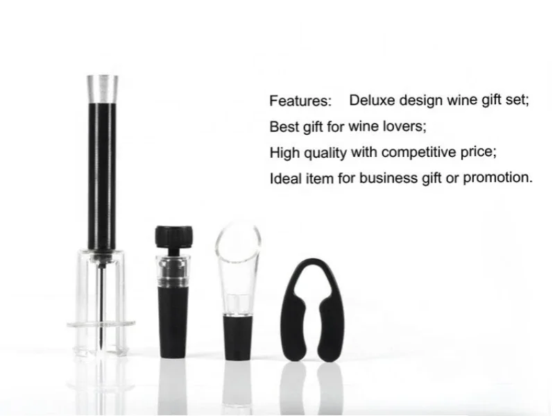 Wine Bottle Opener Gift Set Foil Cutter Vacuum Stopper Wine Pourer Aluminum Air Pressure Pump Opener Kit bottle opener wine opener wine bottle stopper wine pourer wine bottle foil cutter