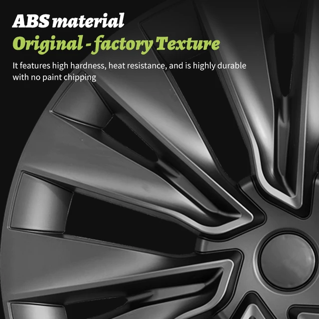 4PCS for Model Y 2020-2024 4PCS 19 Inch New Turbine Style Silver Black Hubcap